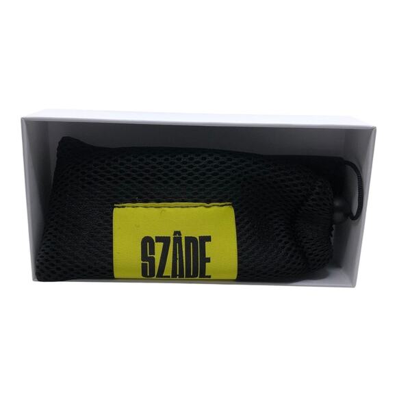 SZADE NIB East Side Black Ink Sustainable On Trend Rectangular Frame Sunglasses - Picture 6 of 16